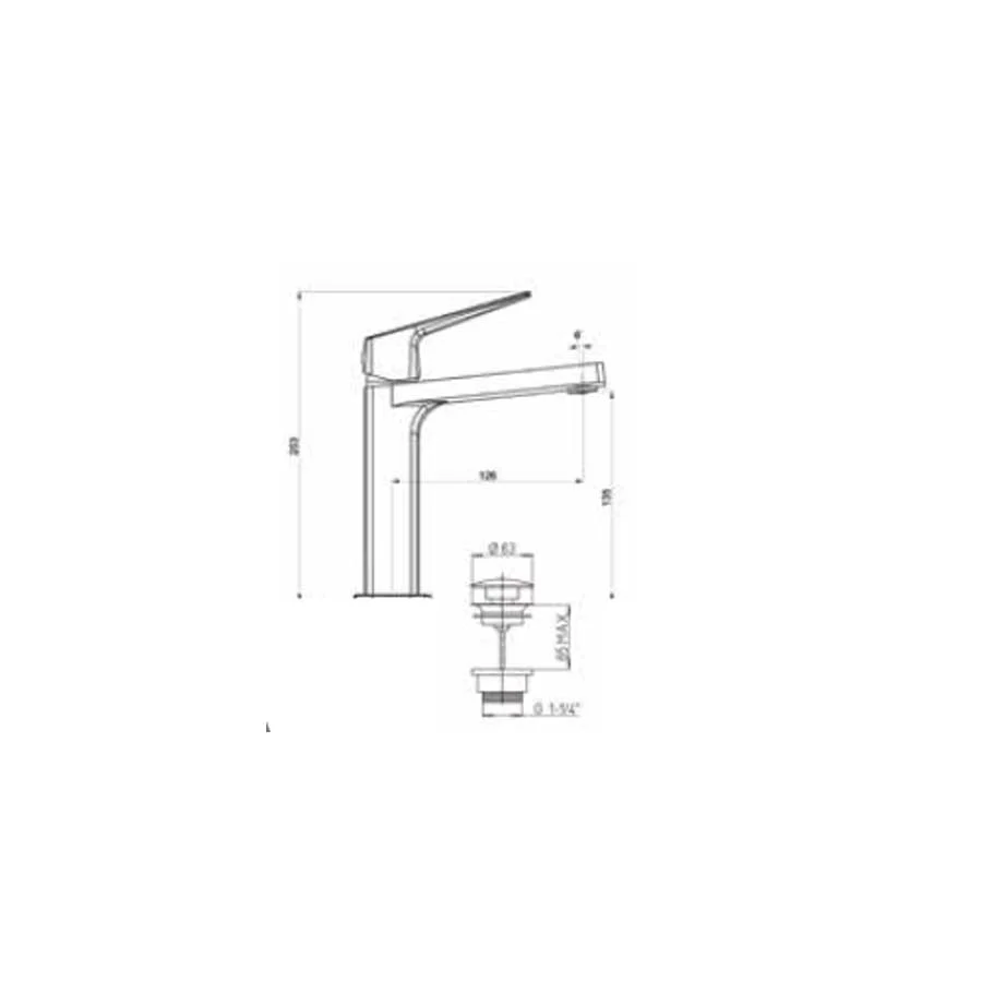 Ensemble de robinets douche, lavabo et bidet avec bonde click-clack chromé collection Bloom de Argo Rubinetterie