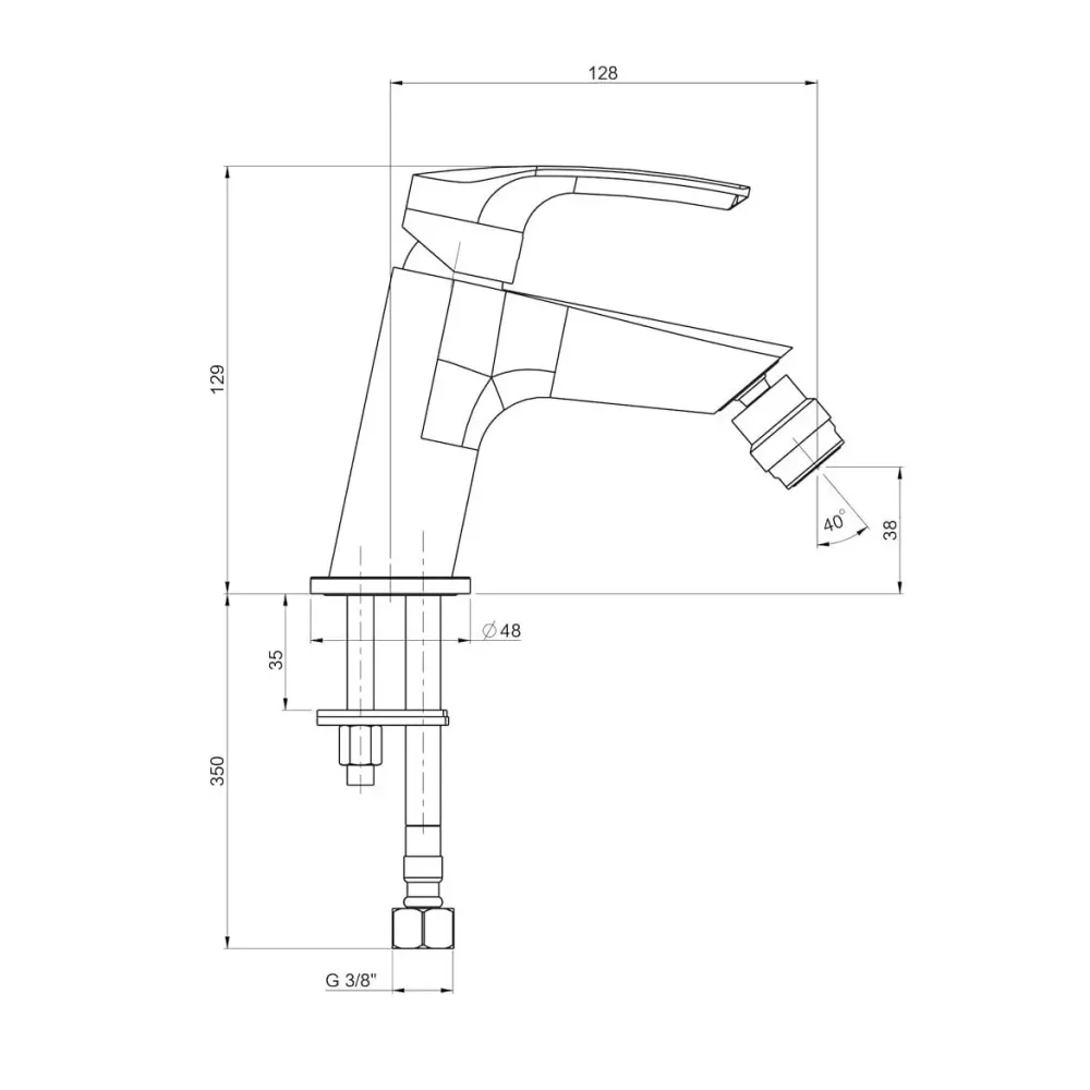 Ensemble de robinets lavabo haut et bidet avec bonde click clack finition chromé brillant Ducati Design collection HD10