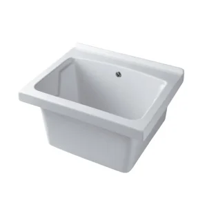 Lavabo BathCore en céramique blanche 60x50 avec trou de trop-plein. Sans égouttoir. Prédisposition pour robinet.