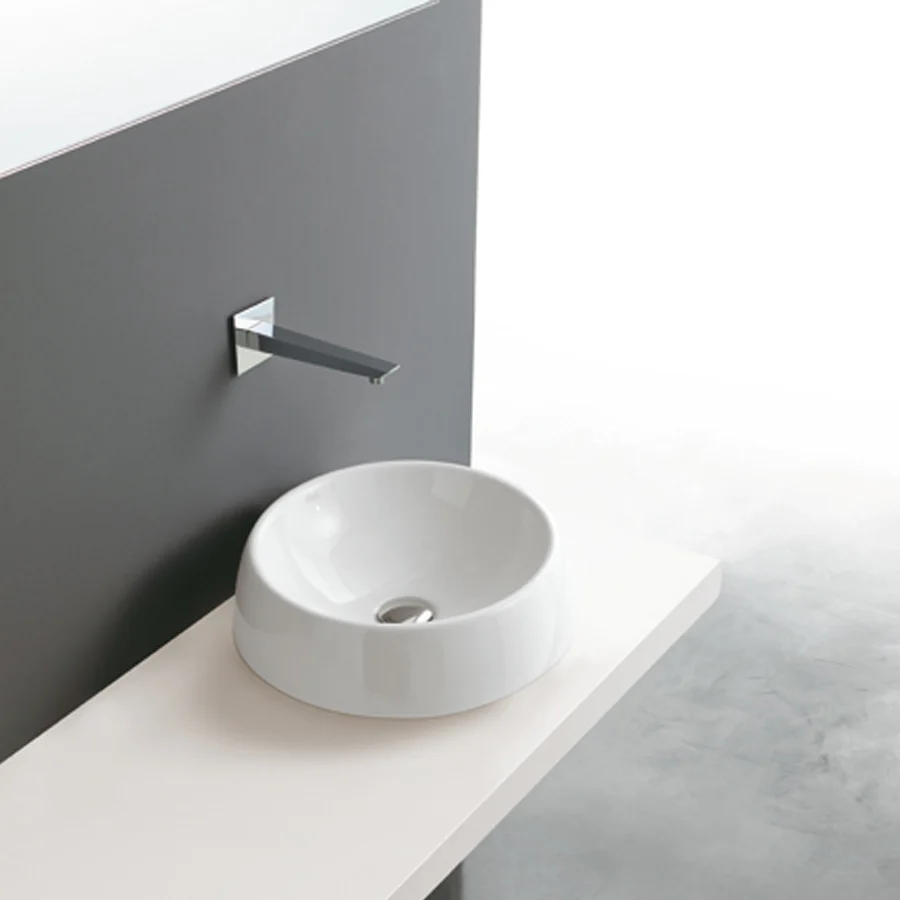 Lavabo rond en céramique blanche d'Althea modèle Kali. Installation à poser. Dimensions cm 40x40