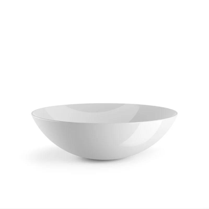 Lavabo vasque ronde à poser Lineabeta Acquaio en céramique blanche brillante sans bonde diamètre cm 29,5