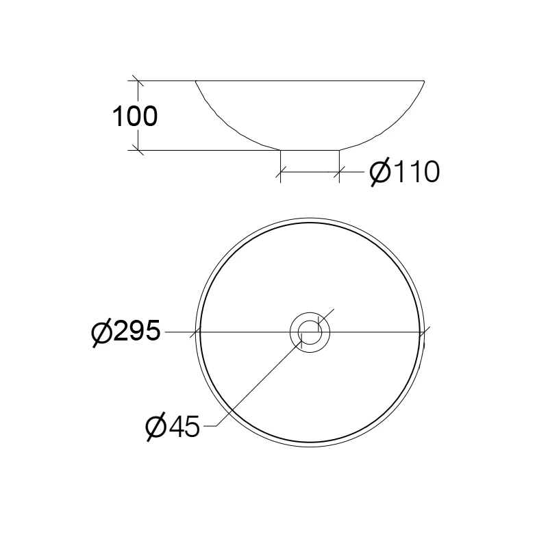 Lavabo vasque ronde à poser Lineabeta Acquaio en céramique blanche brillante sans bonde diamètre cm 29,5