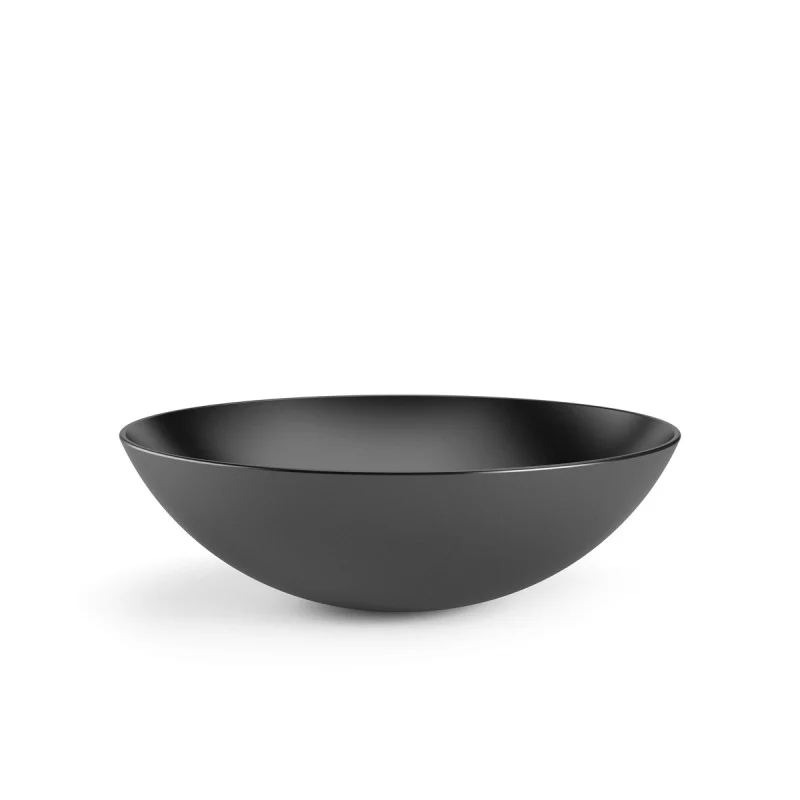 Lavabo vasque ronde à poser Lineabeta Acquaio en céramique mate sans bonde diamètre cm 29,5 couleur anthracite