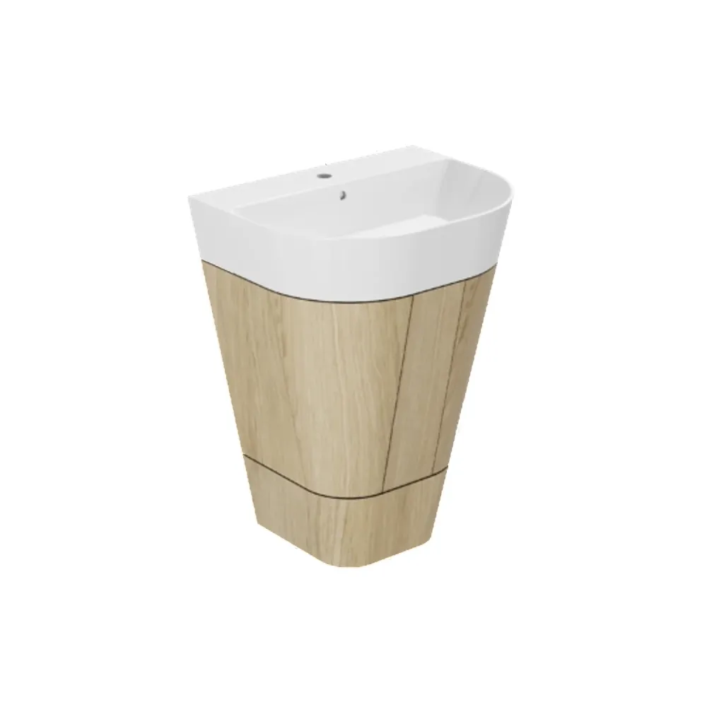 Meuble de salle de bain Forma de Azzurra Ceramica avec lavabo et siphon - Orme Naturel 65 cm
