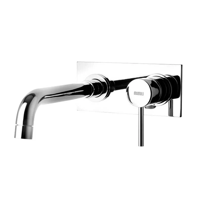 Mitigeur lavabo encastré avec plaque singulier sans vidage en laiton chrome collection Pico de Mamoli Rubinetterie