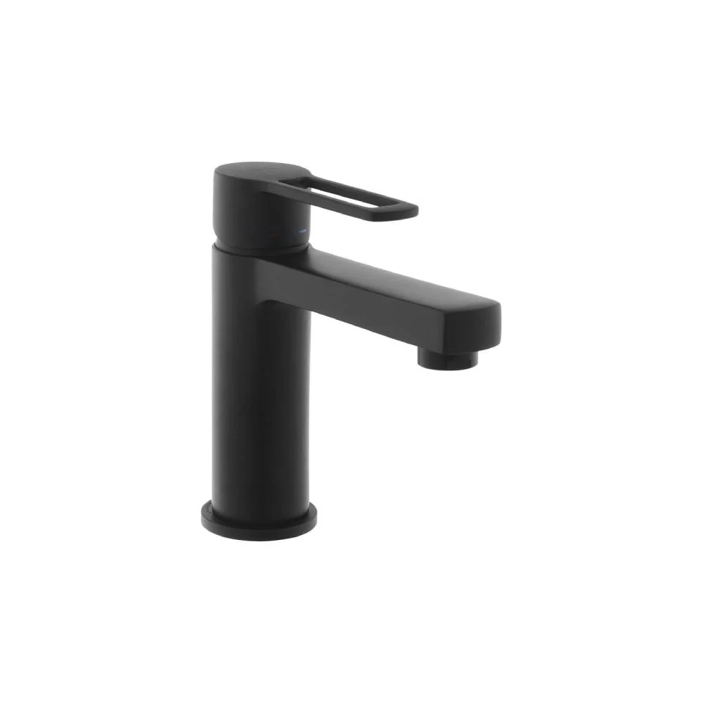 Mitigeur lavabo série Ringo modèle RIN071KNO avec vidage clic-clac couleur noir mat Paffoni