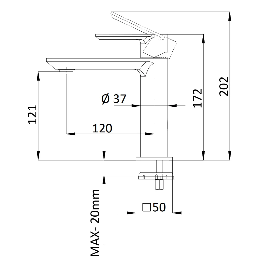 Mitigeur monocommande lavabo Rubinetterie Mariani ligne Avenue avec vidage