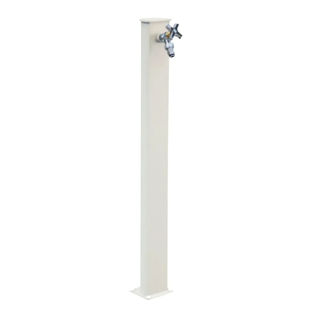 Point d'eau au sol avec robinet en aluminium peint blanc modèle Fasten
