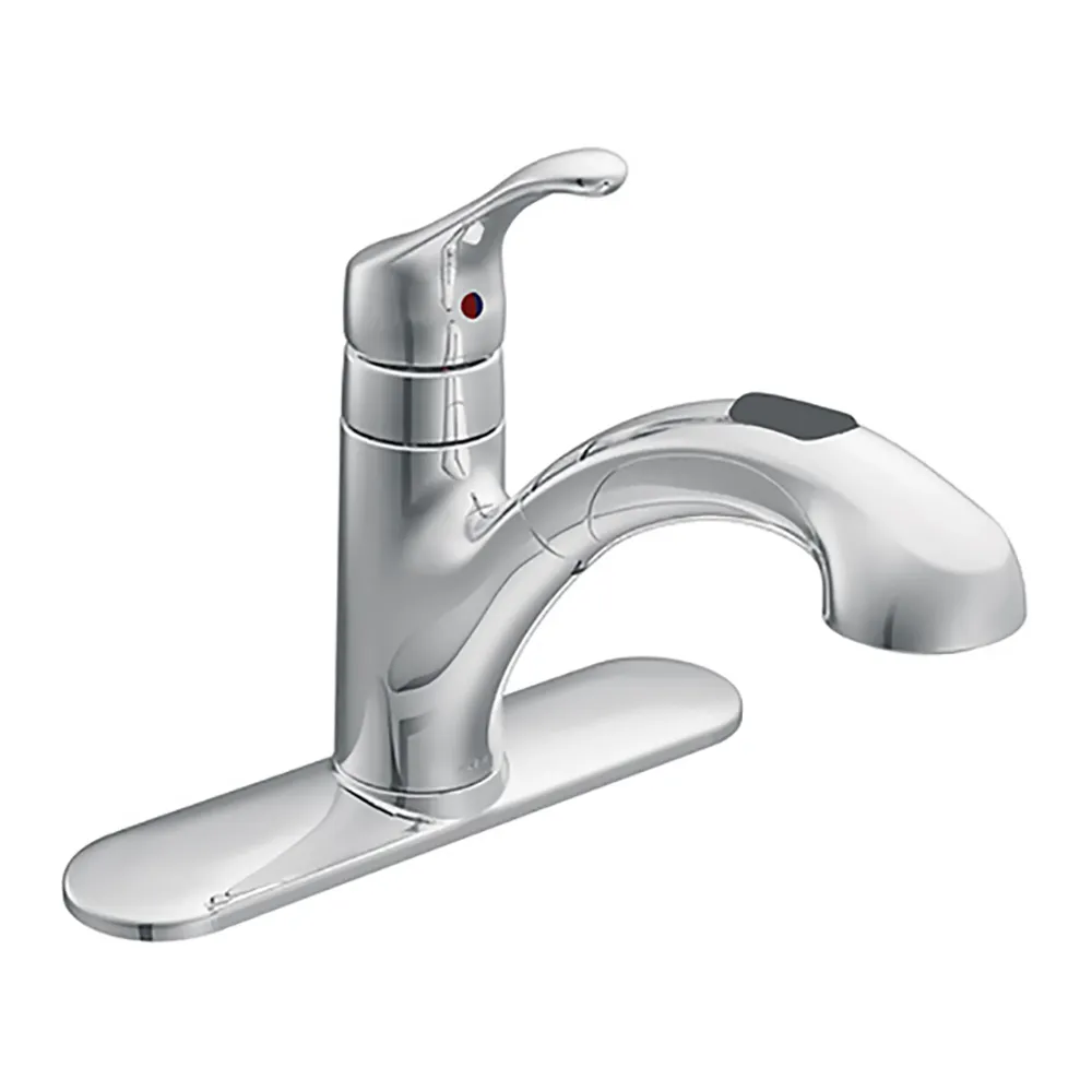 Robinet de cuisine acier chromé à monocommande à petite arche avec bec rétractable