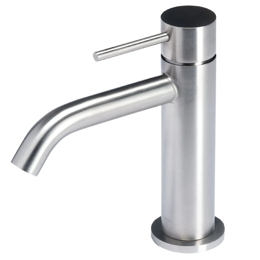 Robinet mitigeur lavabo en acier inoxydable 316L finition brossée sans vidage Tubico Tevere