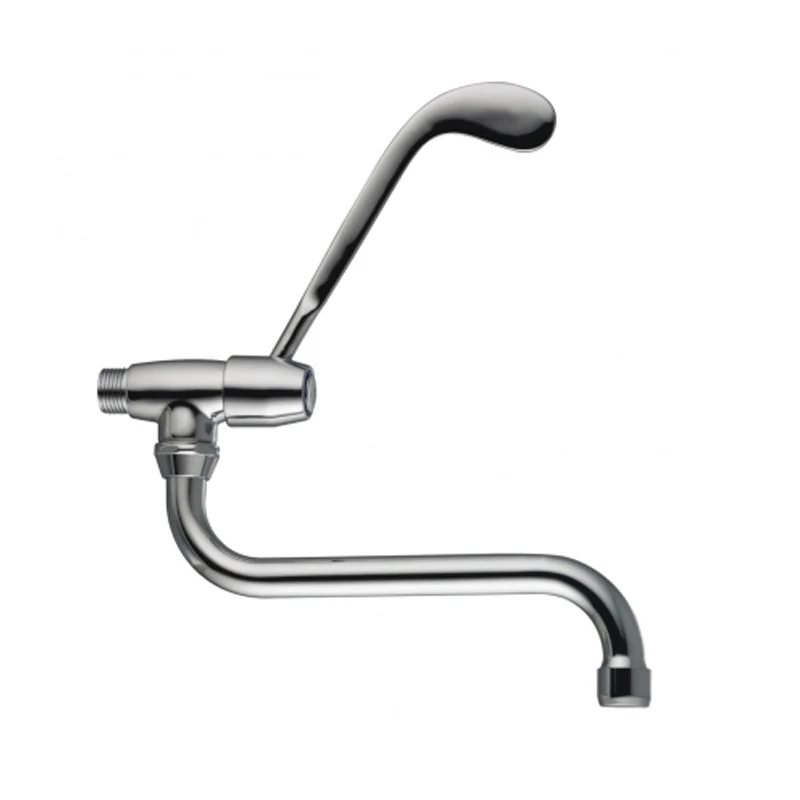 Robinet mitigeur lavabo mural avec levier clinique et bec orientable