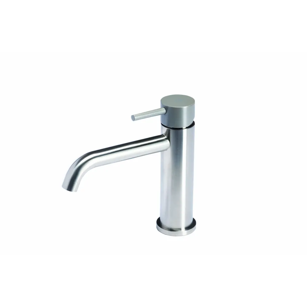 Robinet mitigeur lavabo sans vidage en acier inox finition brossée avec poignée couleur roche Tubico Colorado