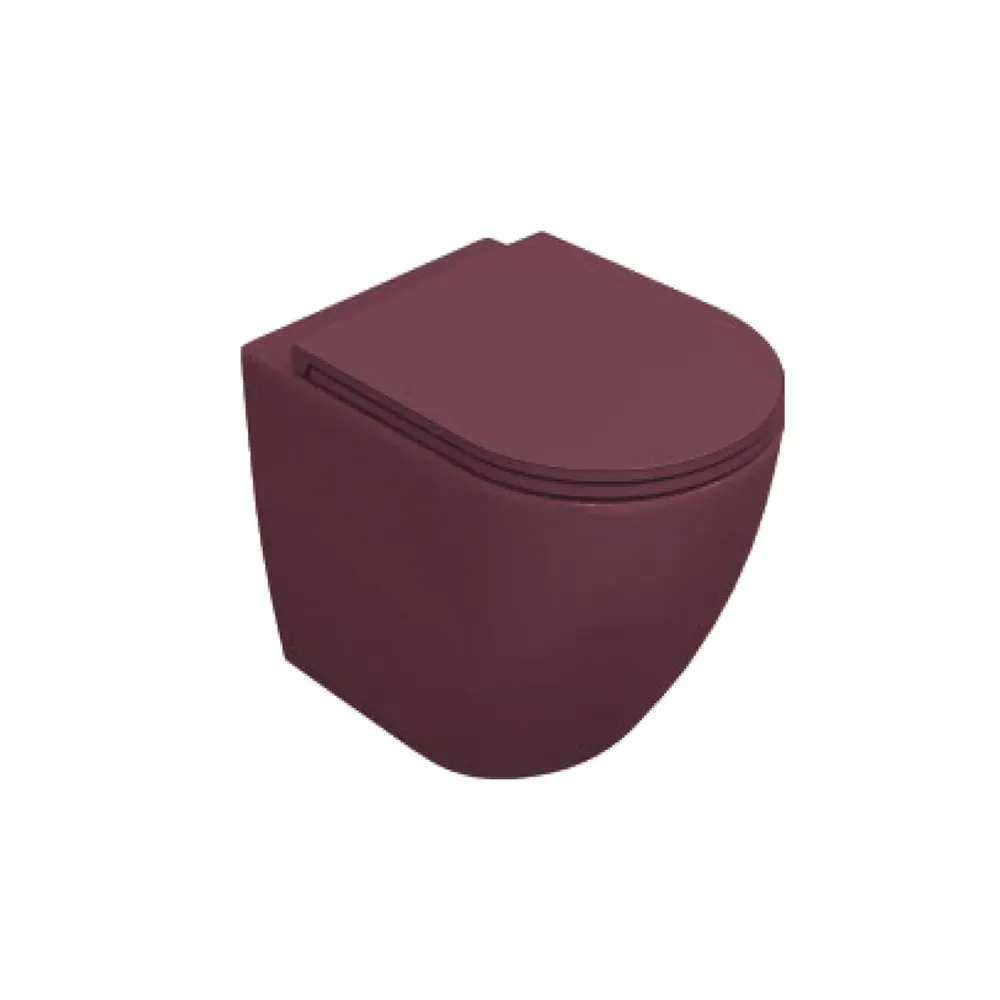 Vaso filomuro Rimless BathCore série Infinity 52x36,5xH40 cm couleur Bordeaux Opaco