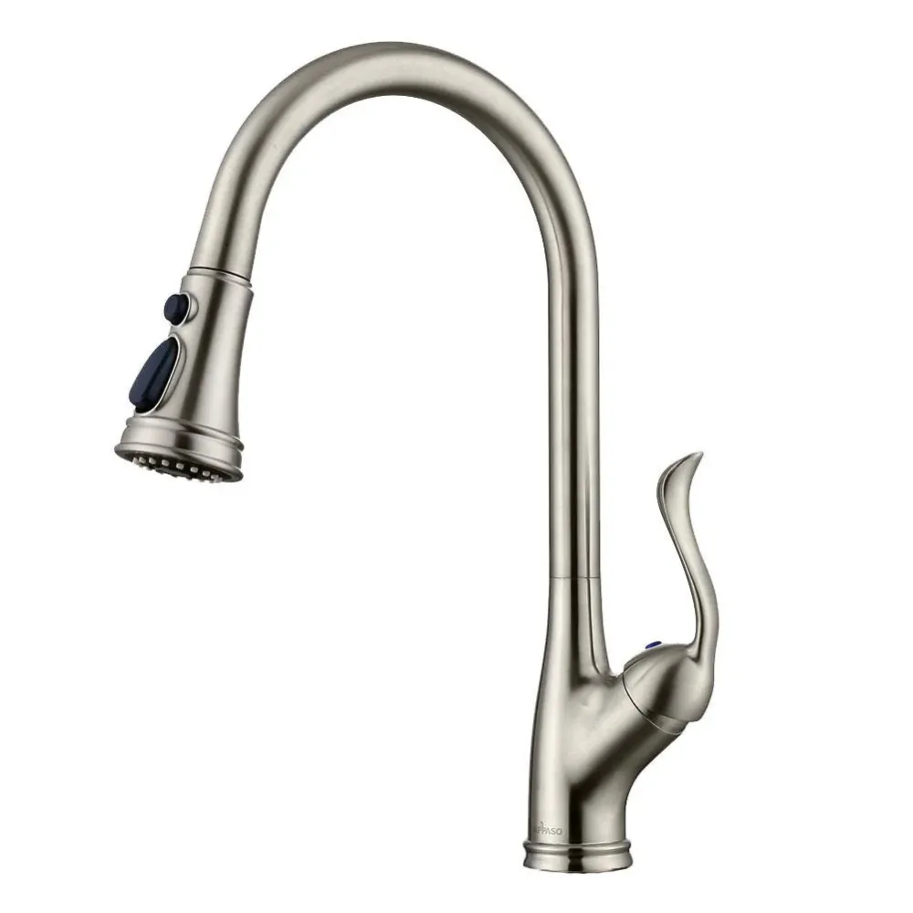 APPASO Robinet Mitigeur de Cuisine 360° Rotatif Robinet Cuisine avec Douchette 3 Jets en Inox Brossé Argent