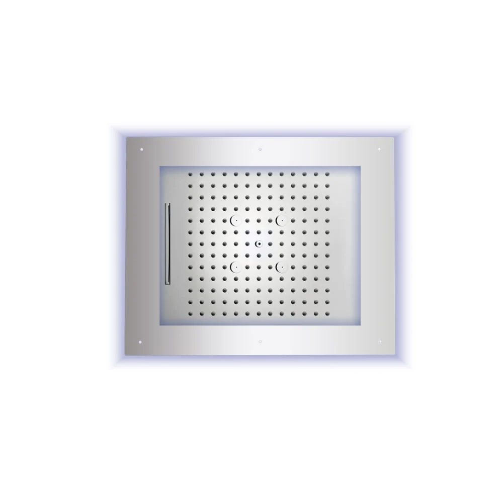 Pomme de douche acier inoxydable chromé Bossini Frame Multifonction 60x50 cm 3 jets, un nébulisé