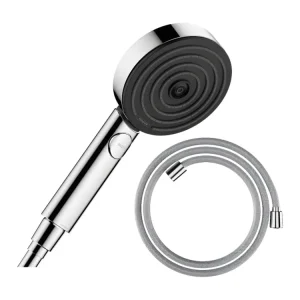 Pommeau de douche HANSGROHE Pulsify Select EcoSmart 105 3 jets relaxation + élastique HANSGROHE Designflex 160 cm chromé