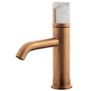 Manopola mitigeur lavabo bas cuivre marbre avec Douchette Extractible