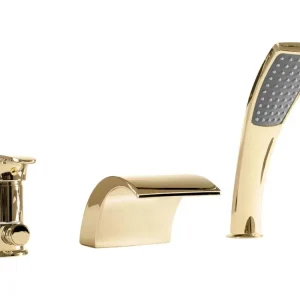 ROBINET DE BAIGNOIRE REA RIVEN OR FIN avec Kit de Montage