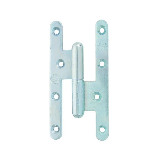 Paumelle conventionnel pour menuiserie bois J530040 bout rond - Hauteur totale : 95 mm - Largeur totale : 45 mm - Sens : g...