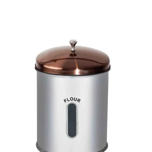 CH 5.5lt Flour Canister Rose Doré Lid - Silver