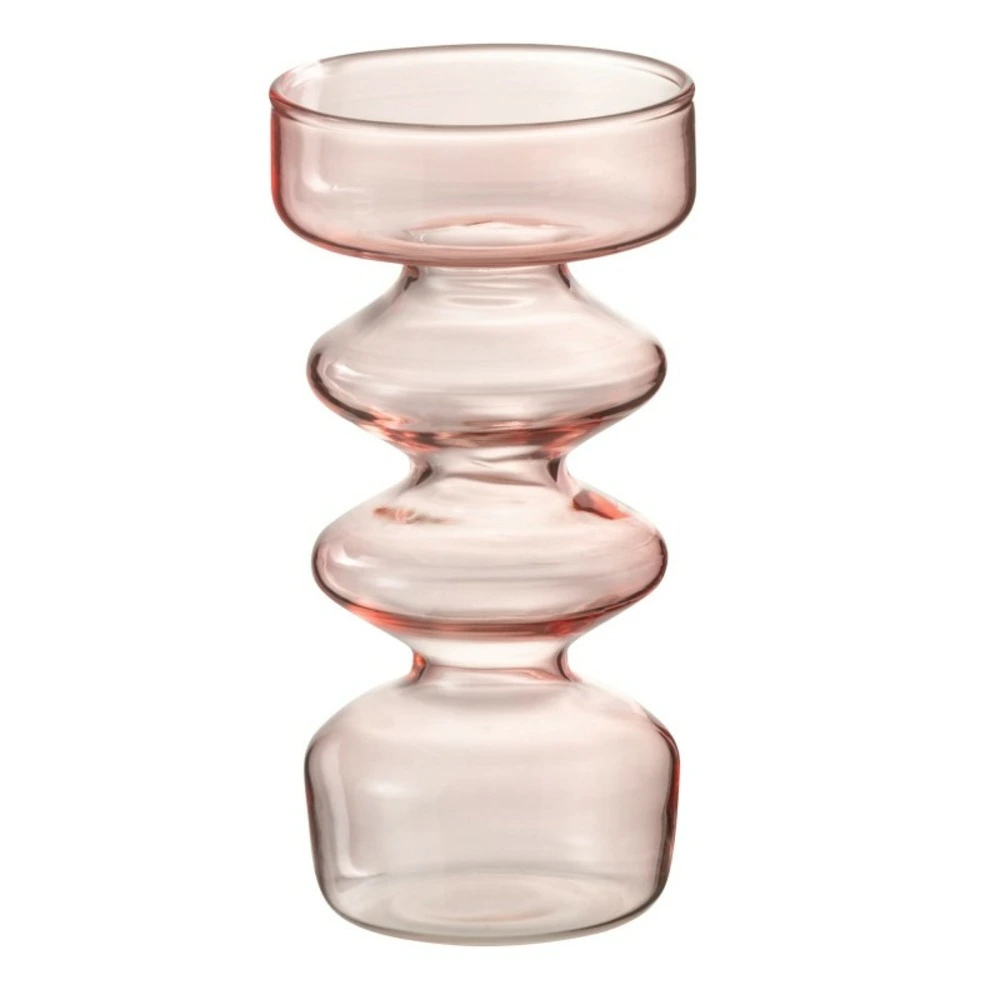 Charnière invisible Vase en verre rose 7.5x7.5x14 cm