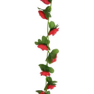Guirlande de 45 Minis Roses artificielles Tissu L 215 cm Rose fushia - couleur: Rose fushia