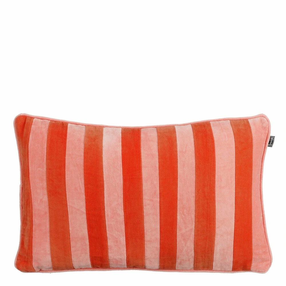mood - coussin en velours de coton rose et rouge 55x35 pour armoires et tiroirs