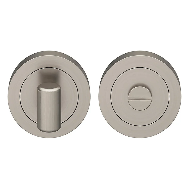 Rondelle Rosace de fonction rond tube à visser à condamnation GoodHome Duod effet nickel satin gris Ø50mm