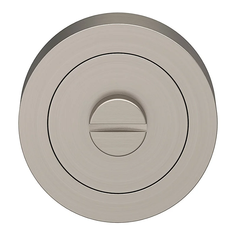 Rondelle Rosace de fonction rond tube à visser à condamnation GoodHome Duod effet nickel satin gris Ø50mm
