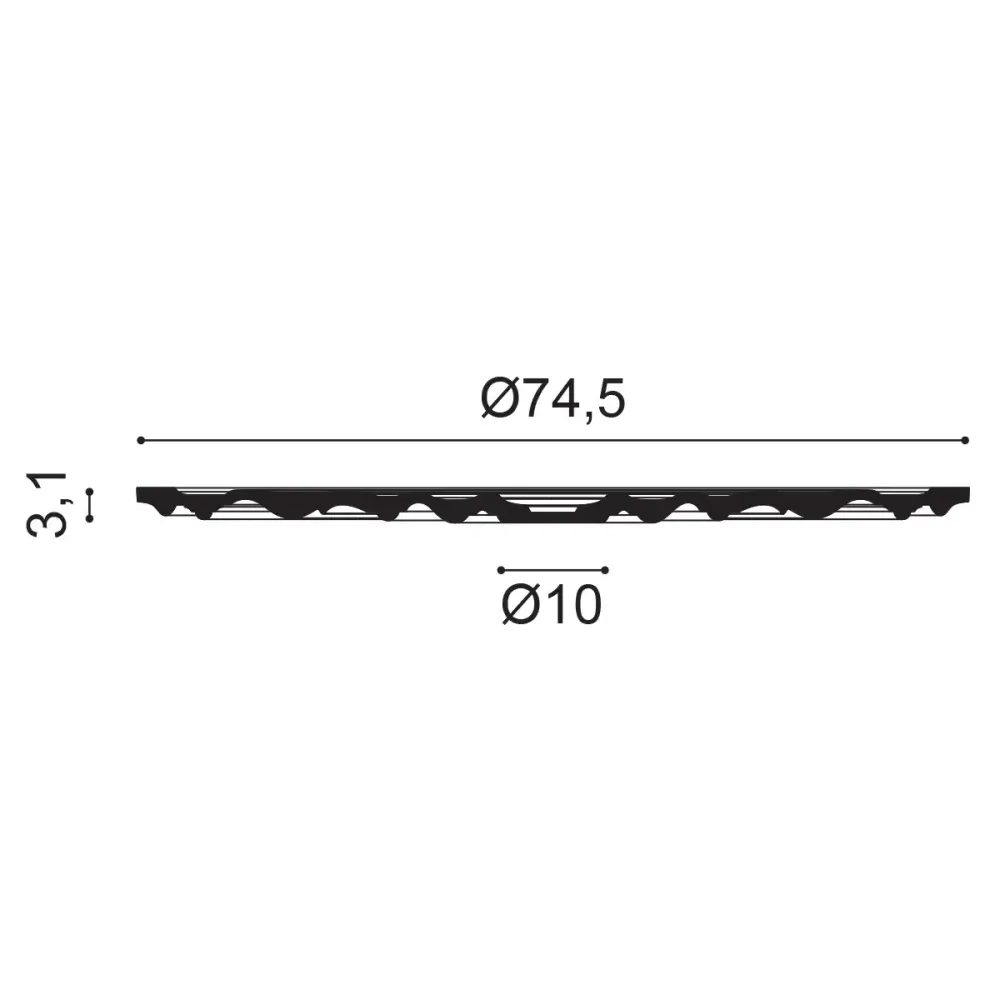 Rosace | Ø 74,5 cm, Épaisseur 3,1 cm | élément décoratif R40 pour Réparation Standard