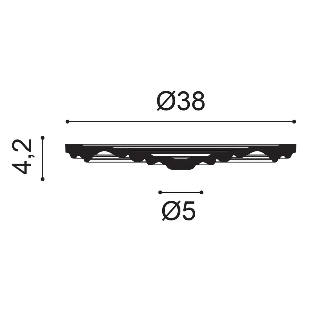 Rosace R08 | Ø 38 cm, Épaisseur 4,2 cm | Centre de plafond pour Robinet de Cuisine