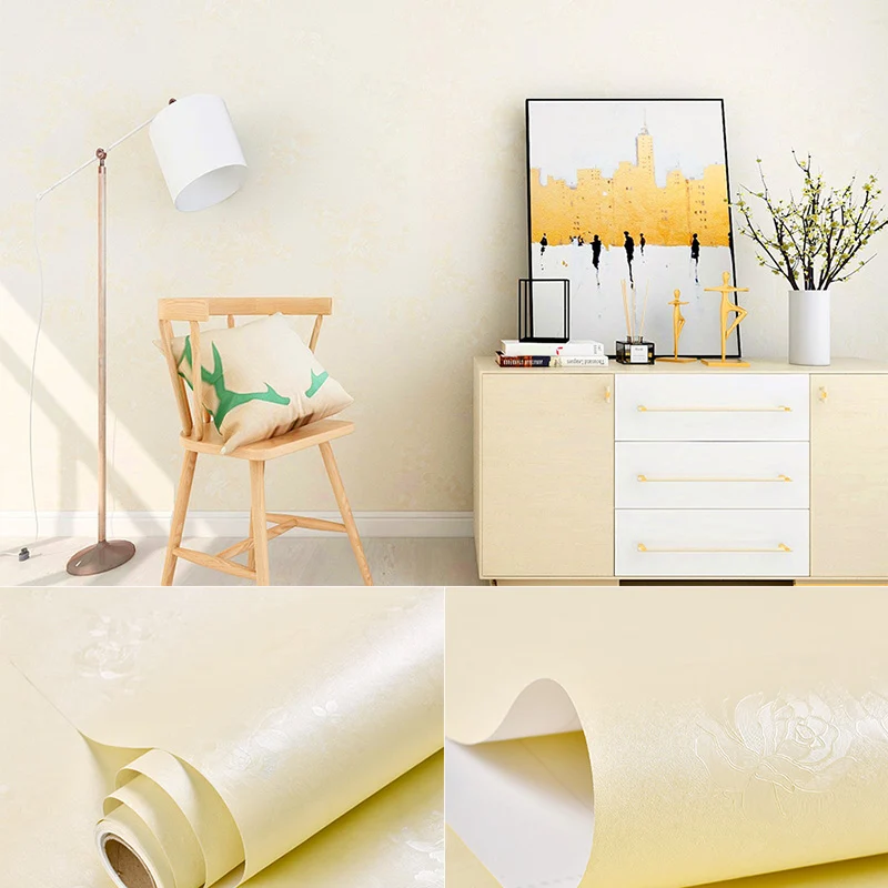 Anti-Gouttes Premium Rouleau de papier peint en PVC multicolore minimaliste, décoration murale auto-adhésive texturée à mo...