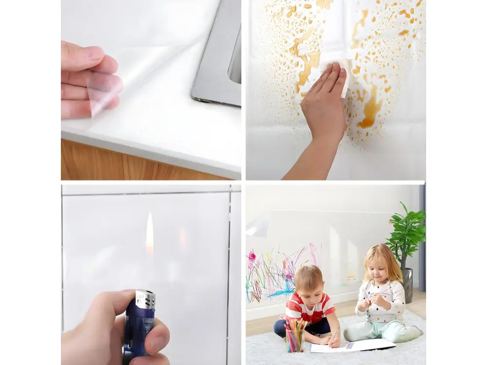 Professionnel Haute Performance Rouleau adhésif décoratif Vinyle au Mètre - Sticker Lavable Imperméable Mur Cuisine Meuble...