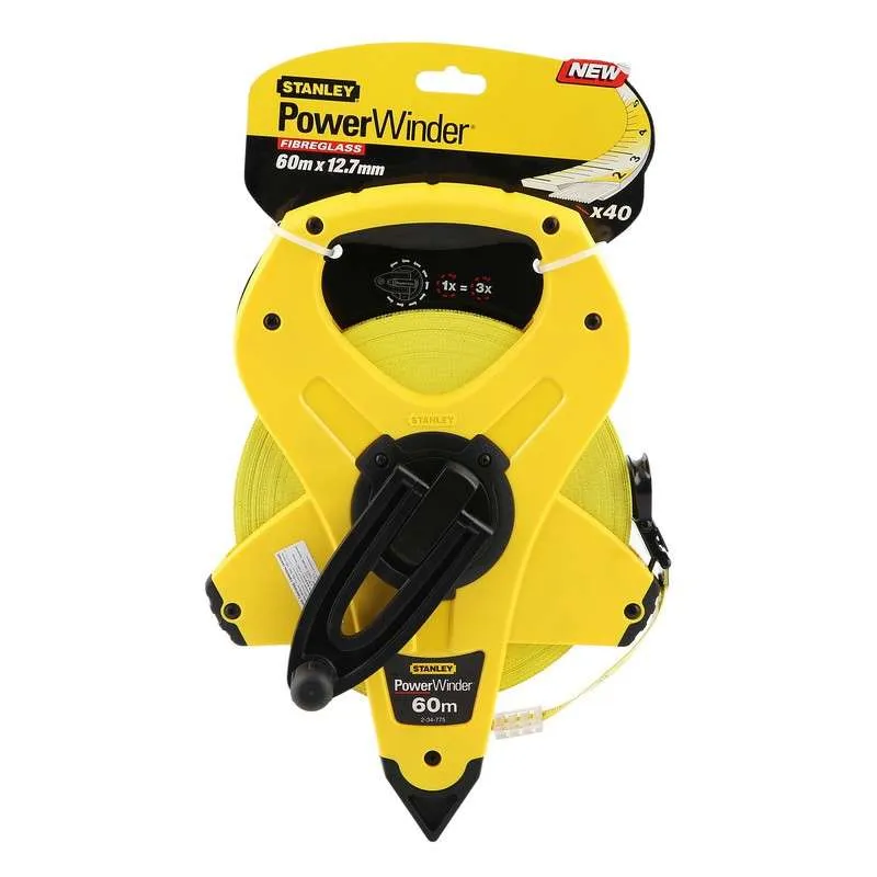Mètre à enrouleur Mesure Longue Ruban Fibre de verre STANLEY 2-34-775 60 mètres