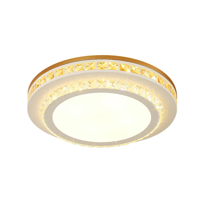 Applique design LED-Deckenleuchte, rund/sechseckig/rautenförmig, actuel Acryl-Deckenleuchte mit Kristalldesign Weiß