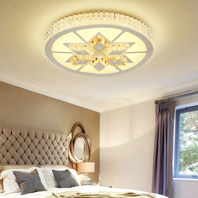 Applique design LED-Deckenleuchte, rund/sechseckig/rautenförmig, actuel Acryl-Deckenleuchte mit Kristalldesign Weiß