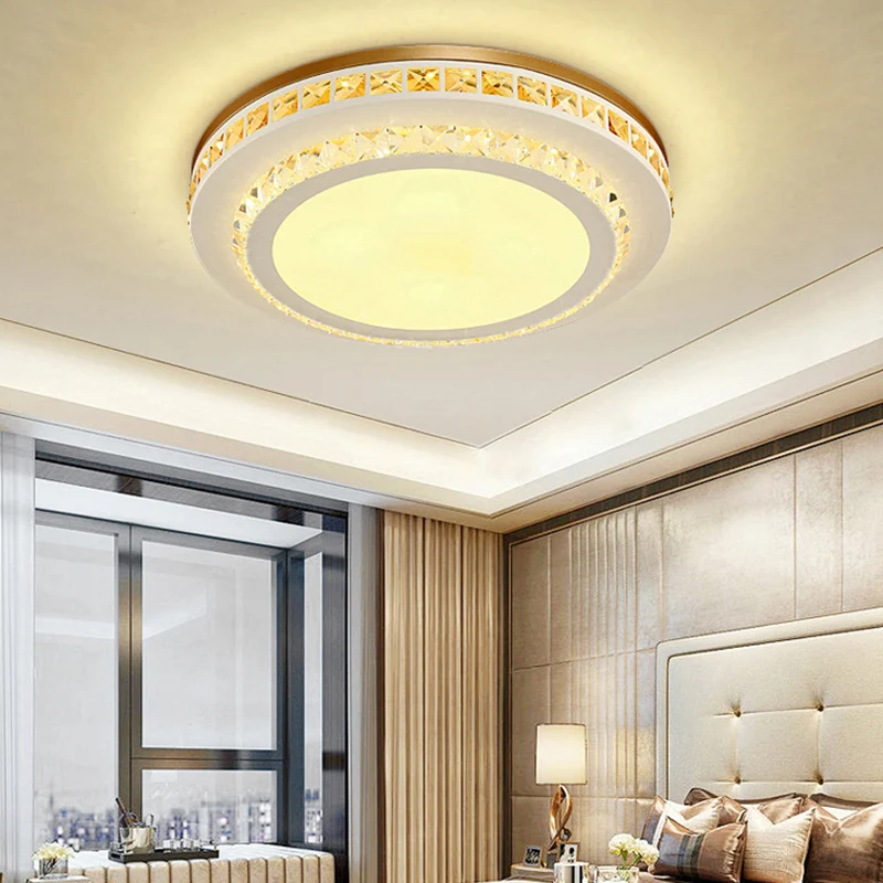 Applique design LED-Deckenleuchte, rund/sechseckig/rautenförmig, actuel Acryl-Deckenleuchte mit Kristalldesign Weiß