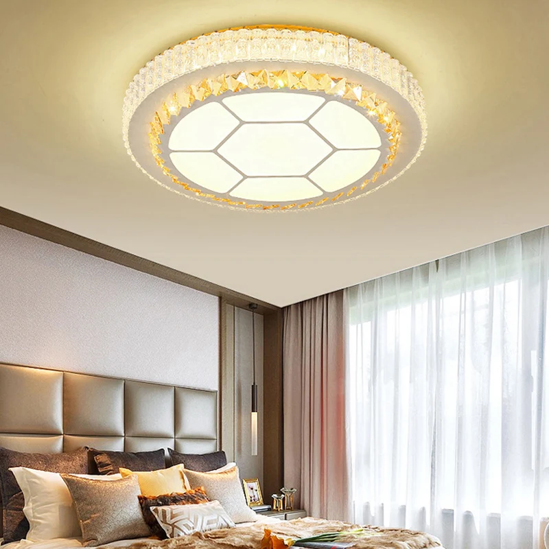 Applique design LED-Deckenleuchte, rund/sechseckig/rautenförmig, actuel Acryl-Deckenleuchte mit Kristalldesign Weiß