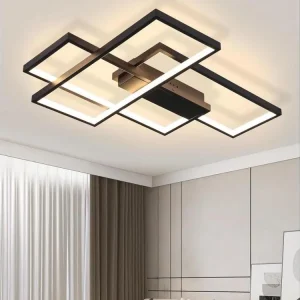 Applique design NETTLIFE Plafonnier LED, Éclairage de Plafond Modernes avec 3 Carrés, 67x47x10cm , 35W Métal Lampe de Plaf...