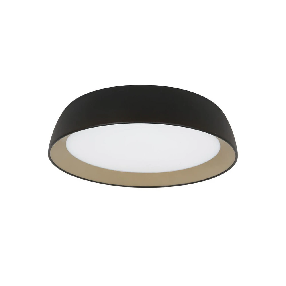 Applique design Plafonnier LED Mykty, métal, noir, diffuseur mat
