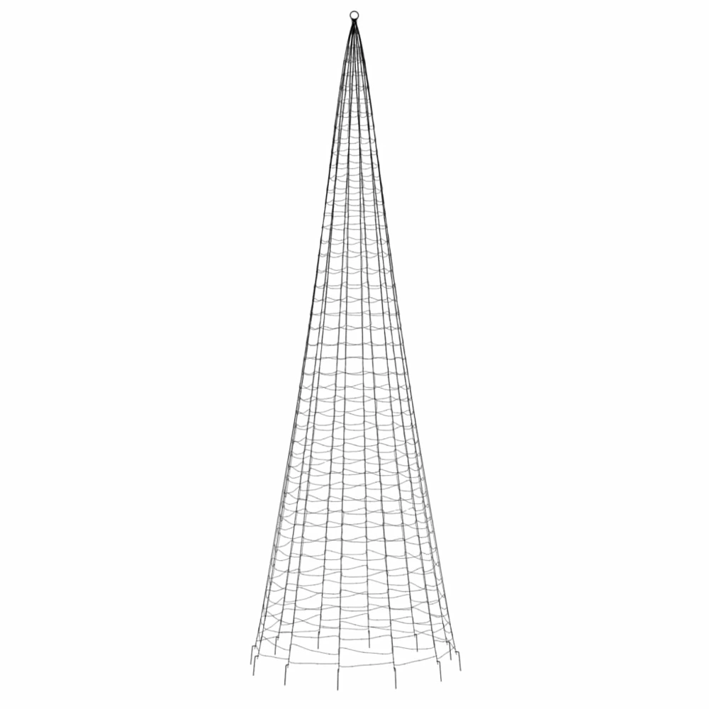 Arbre de noël lumineux sur mât de drapeau 1534 led coloré 500cm