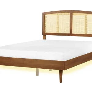 Bed met LED hout lichtbruin 140 x 200 cm VARZY