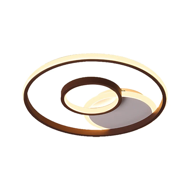 Braune Multi-Ring-Einbauleuchte, minimalistische Metall-LED-Einbau-Deckenleuchte Warmweiß, 16,5"/20,5"/24,5"/31" breit ave...