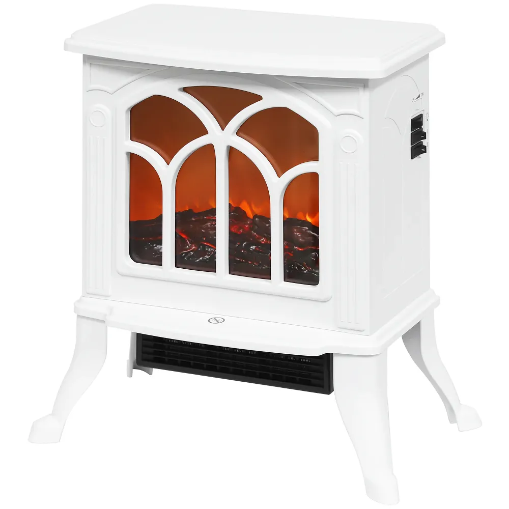 Cheminée électrique sur pied 750/1500 W, fausse cheminée décorative avec effet flamme LED, protection contre la surchauffe...