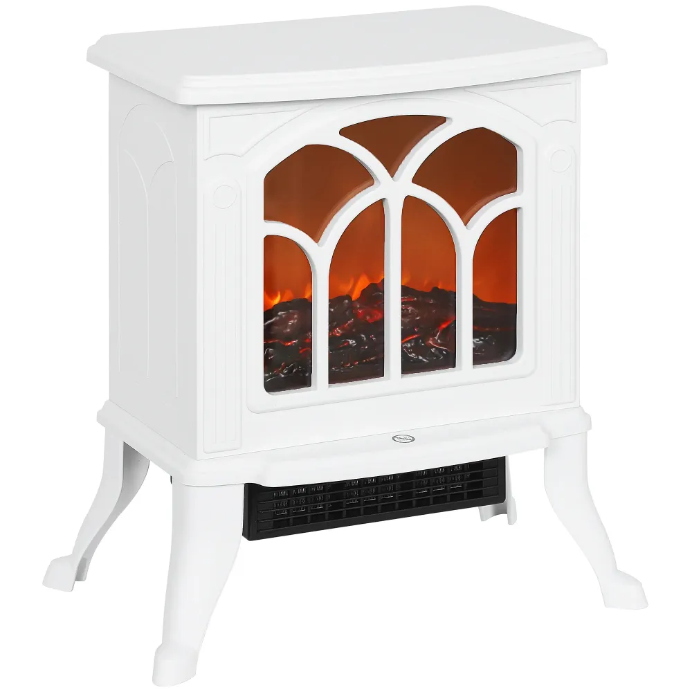 Cheminée électrique sur pied 750/1500 W, fausse cheminée décorative avec effet flamme LED, protection contre la surchauffe...