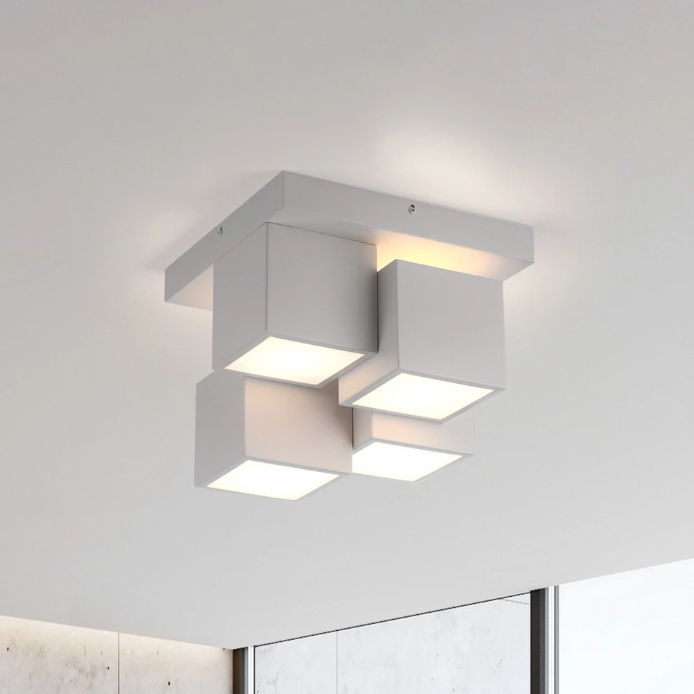 Éclairage Décoratif LED JUST LIGHT. Plafonnier LED Tetris, fer, 3.000 K, blanc