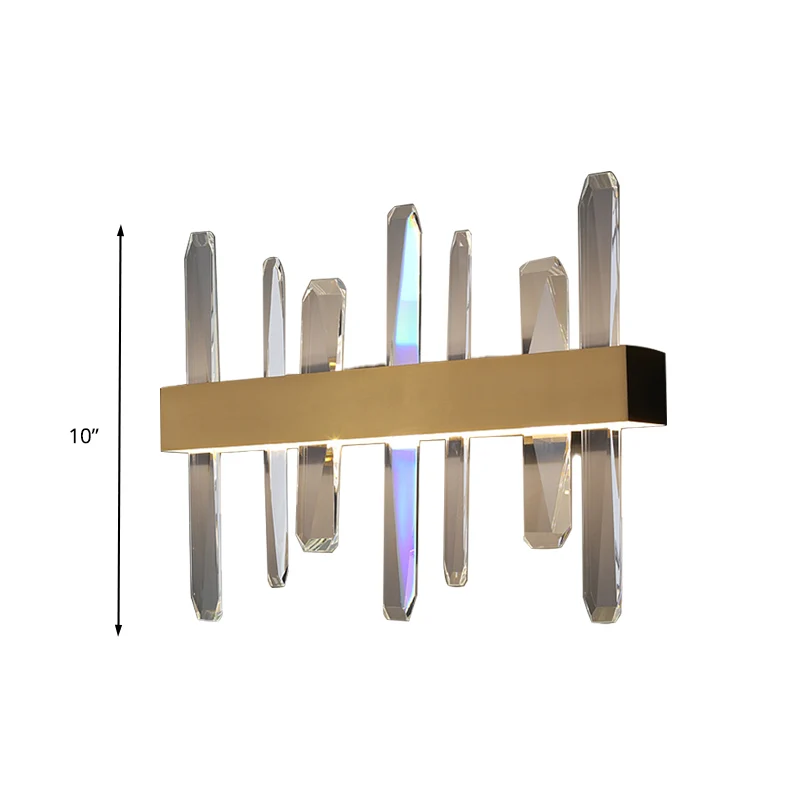 Éclairage Décoratif LED Klare Kristall-Wandleuchte, modernistische LED-Wandleuchte Ton or mit rundem/rechteckigem Metallsc...