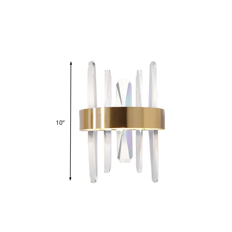 Éclairage Décoratif LED Klare Kristall-Wandleuchte, modernistische LED-Wandleuchte Ton or mit rundem/rechteckigem Metallsc...