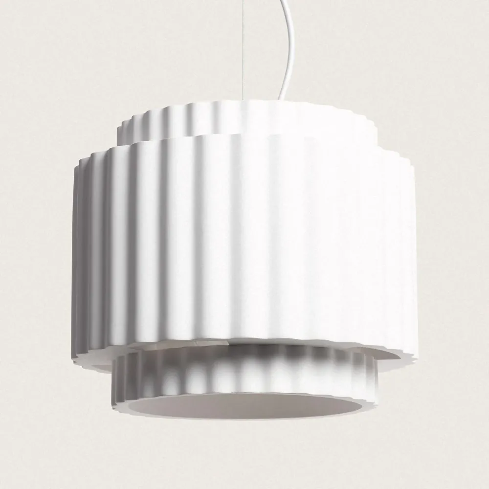 Éclairage Décoratif LED Lustre en plâtre à deux fois colonne avec éclairage LED intégré.
