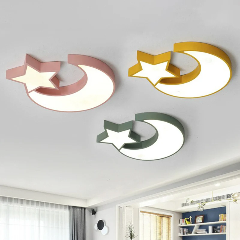 Croissant et étoile LED encastré éclairage Style nordique acrylique salon encastré plafonnier Éclairage chaud 2700K